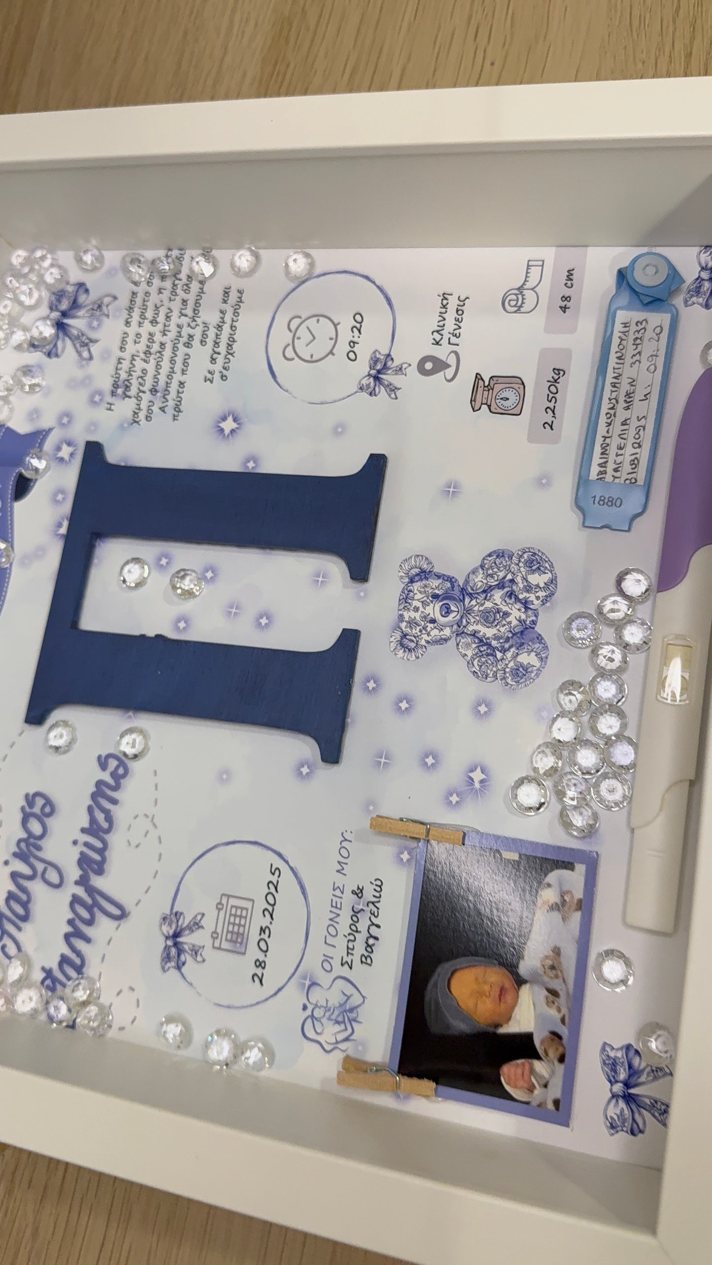 Θέμα "Φιογκακι" με ενθυμια γεννησης