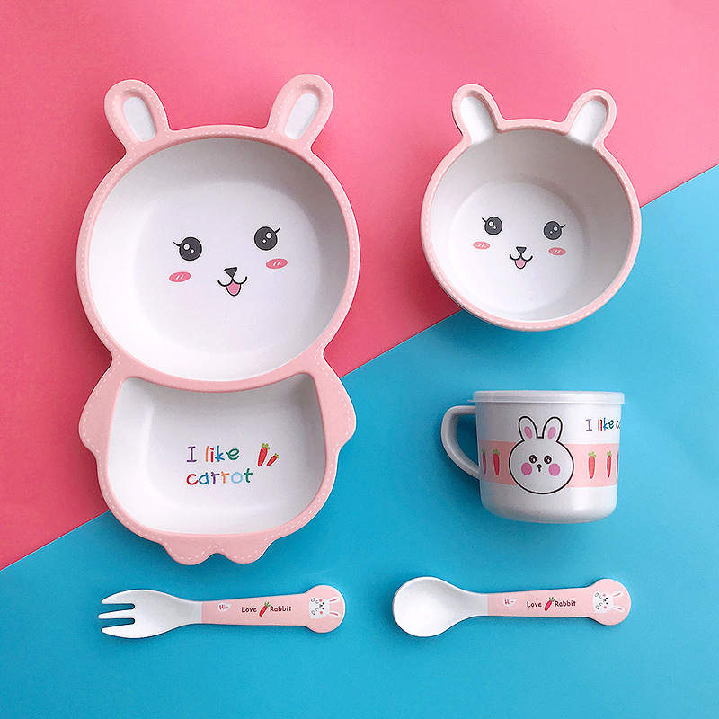 Σετ Φαγητού 6τμχ. από Φυτικές Ίνες Bamboo - Λαγουδάκι